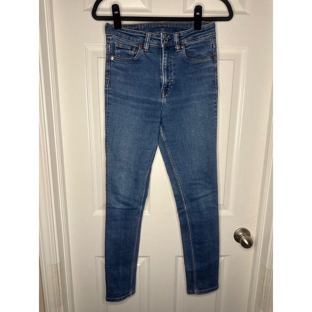 HM Womens Vintage High Waist Skinny Jeans Blue Medium Wash Denim Size 6 US